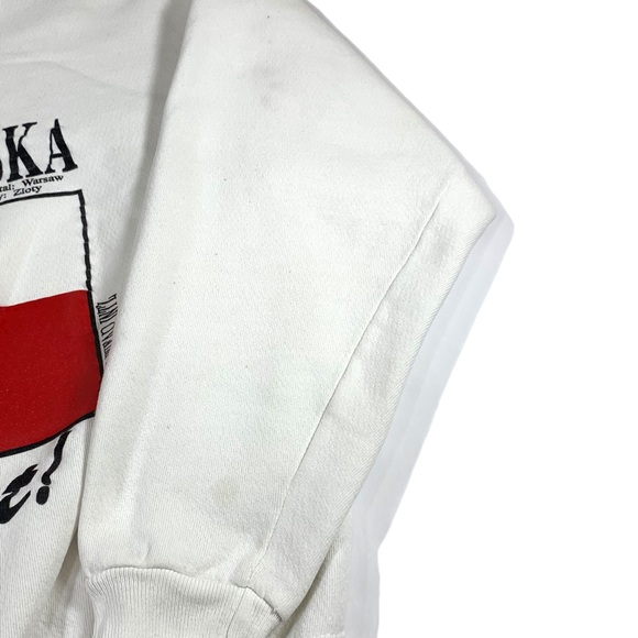 Vintage 90’s Poland White Sweatshirt Size Medium - Picture 3 of 4